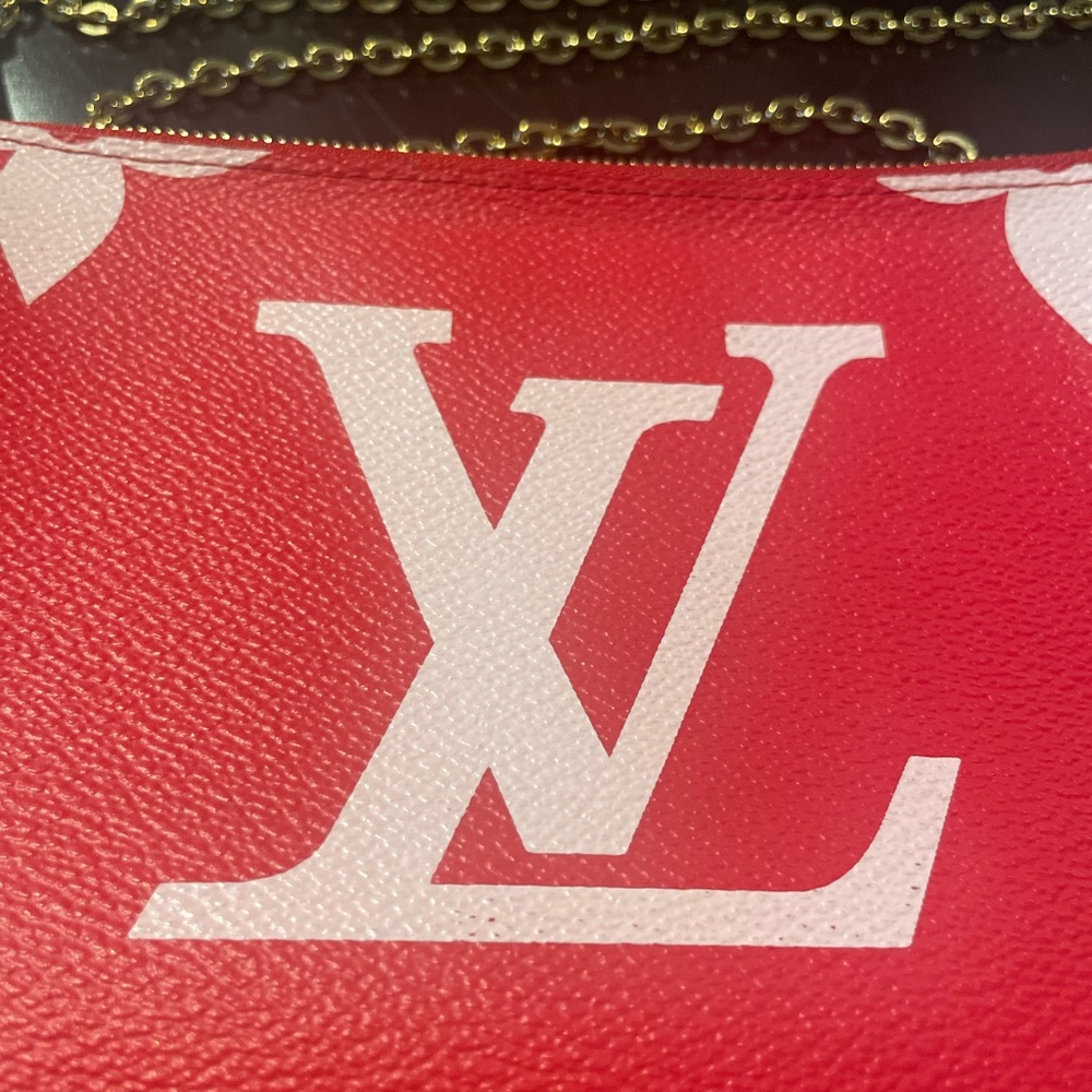 Louis Vuitton Double Zip Pochette Giant Monogram Rouge